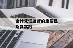 会计凭证监督的重要性及其实践