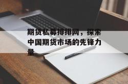 期货私募排排网，探索中国期货市场的先锋力量